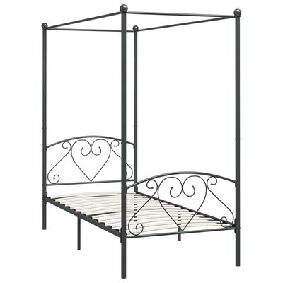 vidaXL Hemelbedframe metaal grijs 100x200 cm