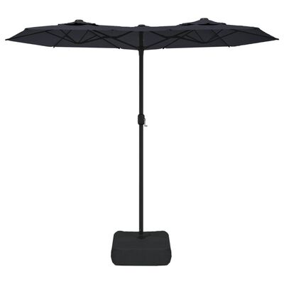 vidaXL Parasol dubbel dak 316x240 cm zwart