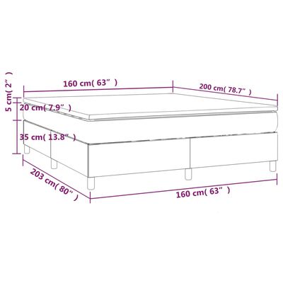 vidaXL Boxspring met matras stof crèmekleurig 160x200 cm