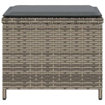 vidaXL Tuinkrukken 4 st met kussens 40x40x35 cm poly rattan grijs