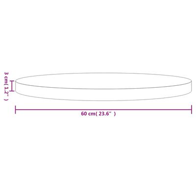 vidaXL Tafelblad rond Ø60x3 cm massief grenenhout zwart