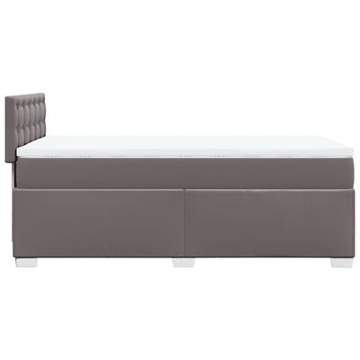 vidaXL Boxspring met matras kunstleer grijs 90x190 cm