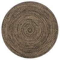 vidaXL Vloerkleed handgemaakt 90 cm jute zwart en naturel