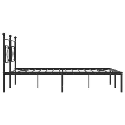 vidaXL Bedframe met hoofdbord metaal zwart 183x213 cm