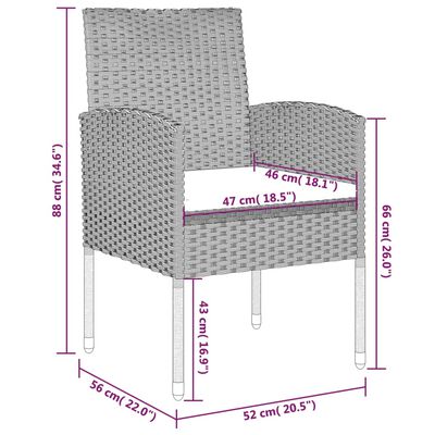 vidaXL 9-delige Tuinset antracietkleurig