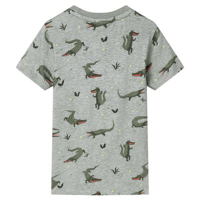 Kindershirt 116 gemêleerd lichtkaki