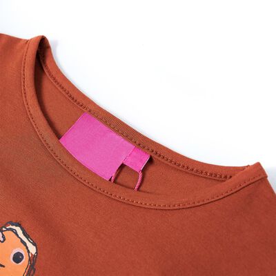 Kindershirt met lange mouwen 128 cognackleurig