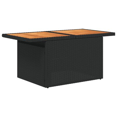 vidaXL 5-delige Loungeset met kussens poly rattan zwart