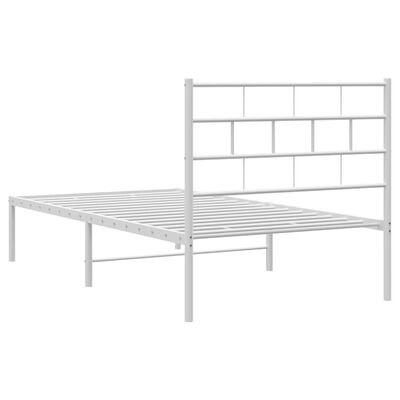 vidaXL Bedframe met hoofdbord metaal wit 90x190 cm