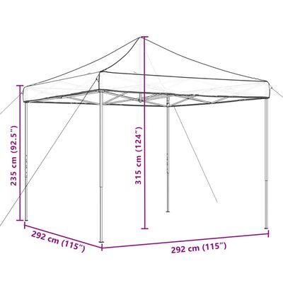 vidaXL Partytent inklapbaar pop-up 292x292x315 cm oranje