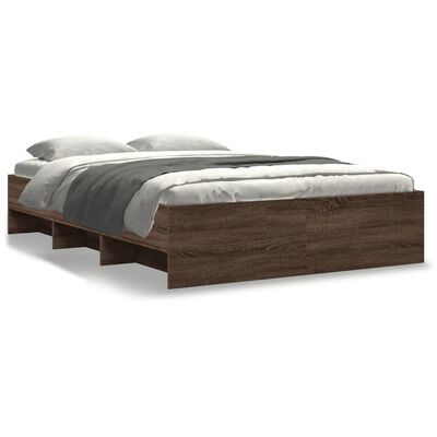 vidaXL Bedframe zonder matras bewerkt hout bruin eikenkleur 140x200 cm