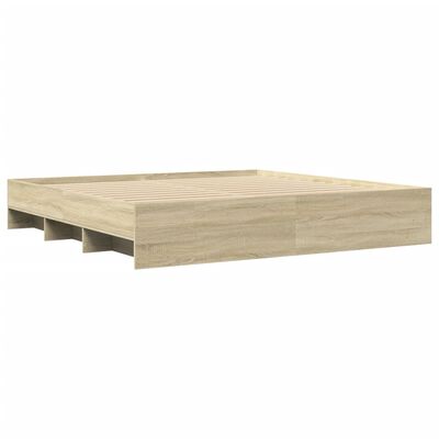 vidaXL Bedframe bewerkt hout sonoma eikenkleurig 180x200 cm