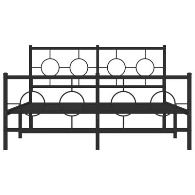 vidaXL Bedframe met hoofd- en voeteneinde metaal zwart 140x200 cm