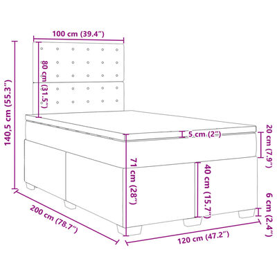 vidaXL Boxspring met matras fluweel donkergroen 120x200 cm