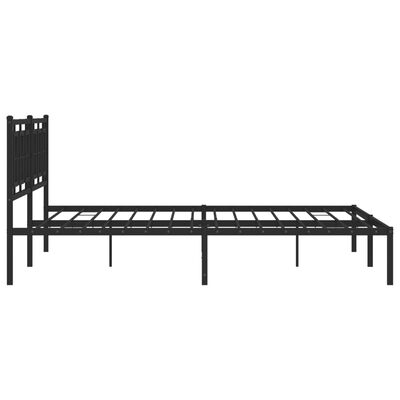 vidaXL Bedframe met hoofdbord metaal zwart 200x200 cm