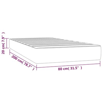 vidaXL Pocketveringmatras 80x200x20 cm stof donkerbruin