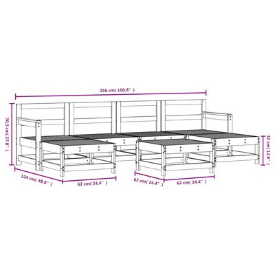 vidaXL 7-delige Loungeset geïmpregneerd grenenhout