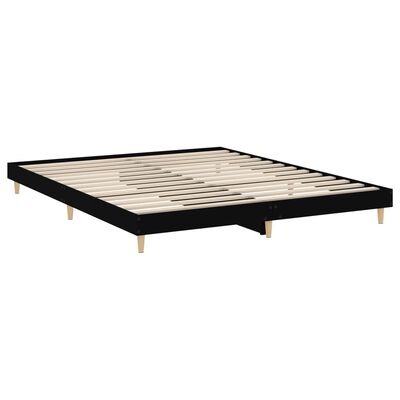 vidaXL Bedframe massief hout zwart 200x200 cm