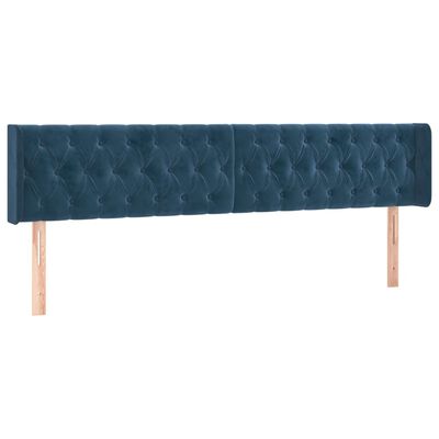 vidaXL Bedframe met hoofdbord fluweel donkerblauw 120x190 cm