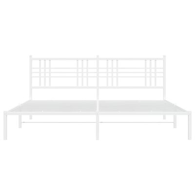 vidaXL Bedframe met hoofdbord metaal wit 183x213 cm