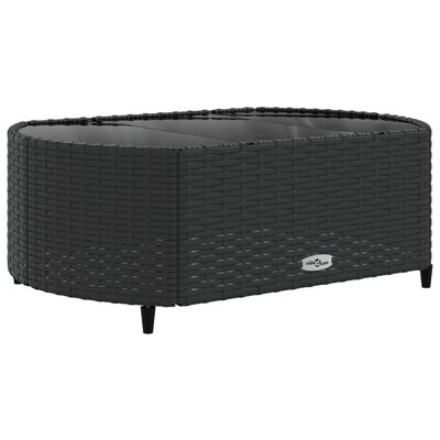 vidaXL 6-delige Loungeset met kussens poly rattan zwart