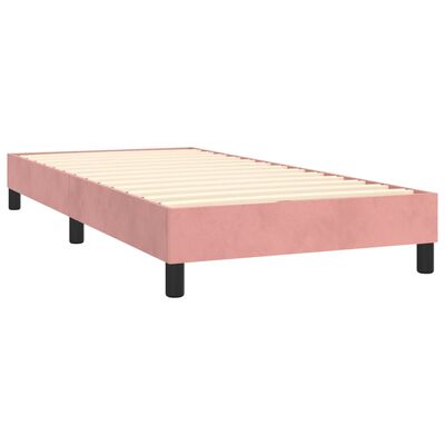 vidaXL Boxspring met matras fluweel roze 100x200 cm