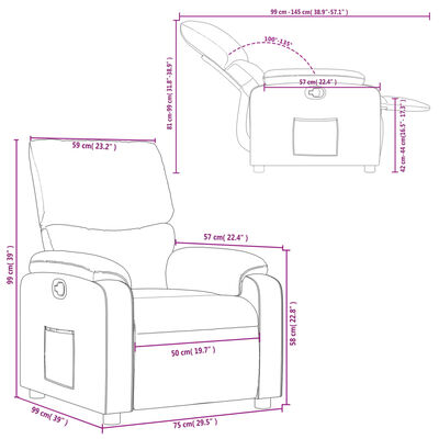 vidaXL Fauteuil verstelbaar stof bruin