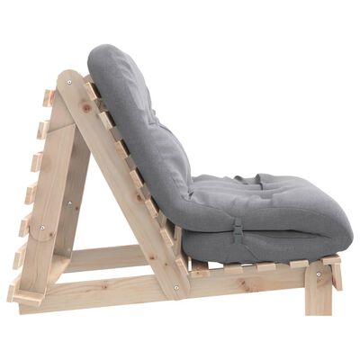 vidaXL Futon slaapbank met matras 80x206x11 cm massief grenenhout