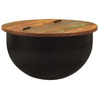 vidaXL Salontafel 50x27 cm massief gerecycled hout zwart