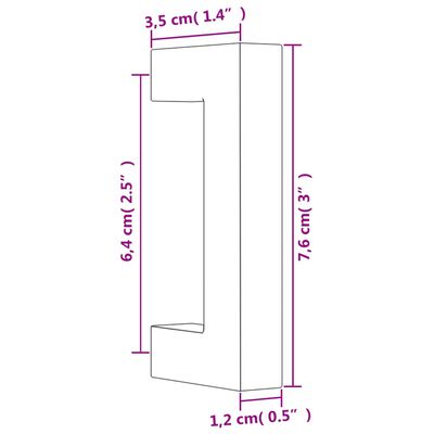 vidaXL Handvatten 10 st 64 mm roestvrij staal zwart