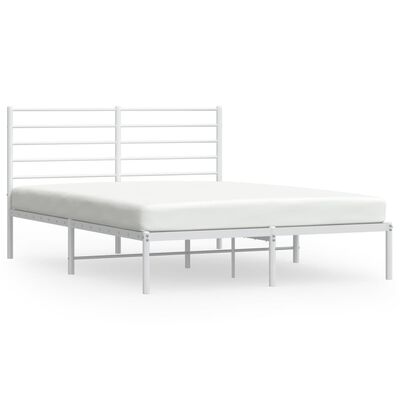 vidaXL Bedframe met hoofdbord metaal wit 120x190 cm