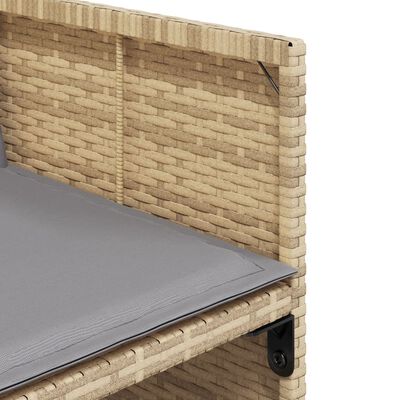 vidaXL 5-delige Tuinset met kussens poly rattan gemengd beige