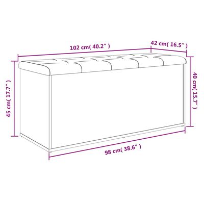 vidaXL Opbergbankje 102x42x45 cm bewerkt hout bruin eikenkleur