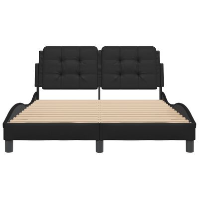 vidaXL Bedframe met hoofdbord kunstleer zwart 120x200 cm