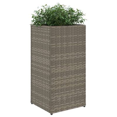 vidaXL Plantenbak 30x30x60 cm poly rattan grijs