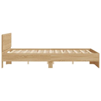 vidaXL Bedframe met hoofdeinde sonoma eikenkleurig 140x200 cm