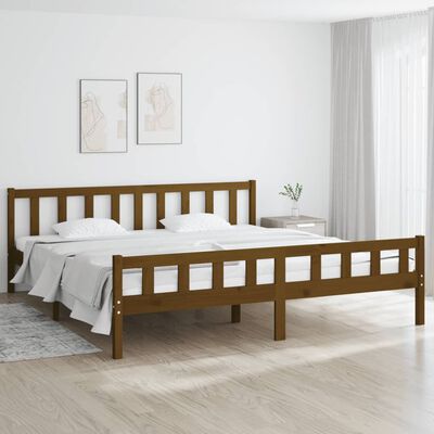 vidaXL Bedframe massief hout honingbruin 200x200 cm