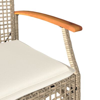 vidaXL Tuinstoelen 4 st met kussens poly rattan en acaciahout beige