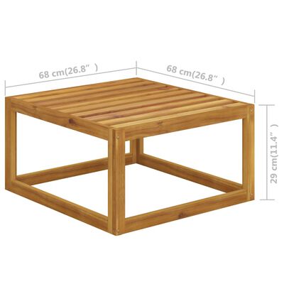 vidaXL 7-delige Loungeset met kussens massief acaciahout