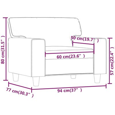 vidaXL Fauteuil 60 cm kunstleer crèmekleurig