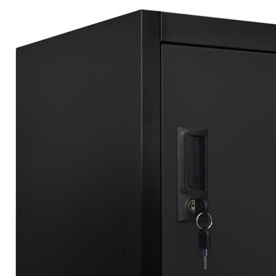 vidaXL Lockerkast 90x45x180 cm staal zwart