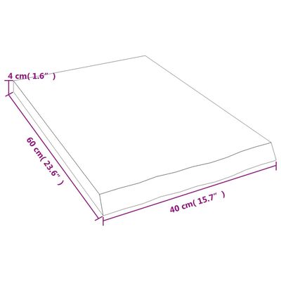 vidaXL Wastafelblad 40x60x(2-4) cm onbehandeld massief hout