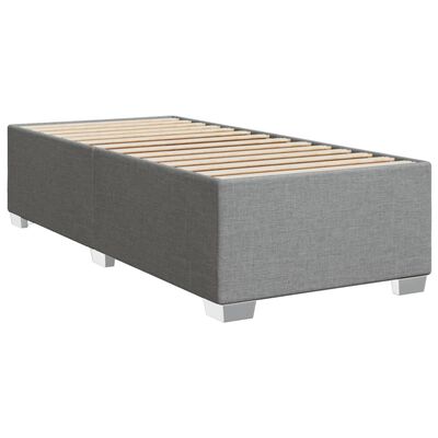 vidaXL Boxspring met matras stof lichtgrijs 90x200 cm