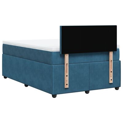 vidaXL Boxspring met matras fluweel blauw 120x190 cm