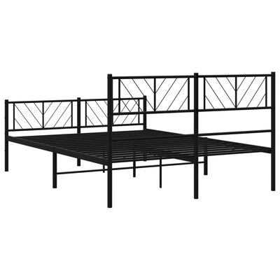 vidaXL Bedframe met hoofd- en voeteneinde metaal zwart 140x190 cm