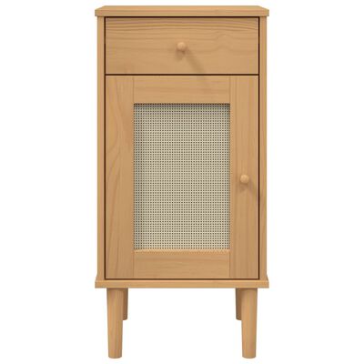 vidaXL Dressoir SENJA rattan-look 80x35x80 cm massief grenenhout bruin