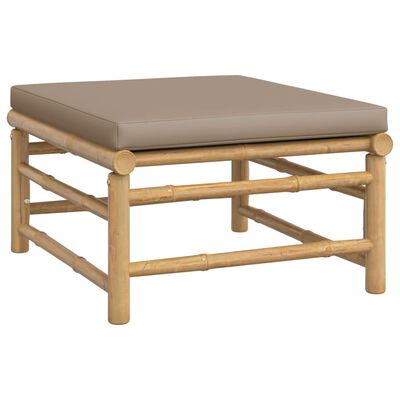 vidaXL 6-delige Loungeset met kussens bamboe taupe