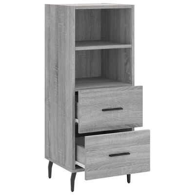 vidaXL Dressoir 34,5x34x90 cm bewerkt hout grijs sonoma eikenkleurig