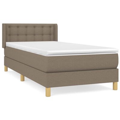 vidaXL Boxspring met matras stof taupe 100x200 cm