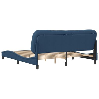 vidaXL Bedframe zonder matras stof blauw 180x200 cm